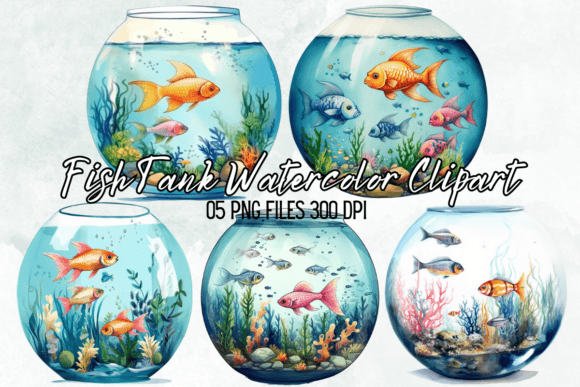 Bringing Aquatic Life to Your Designs: The Versatility of Fish Tank Watercolor Clipart