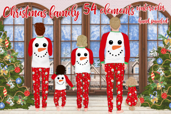 Christmas Family Clipart: The Matching Pajama Collection