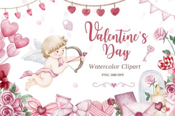 Elevate Your Designs with Valentine's Day Watercolor Clipart