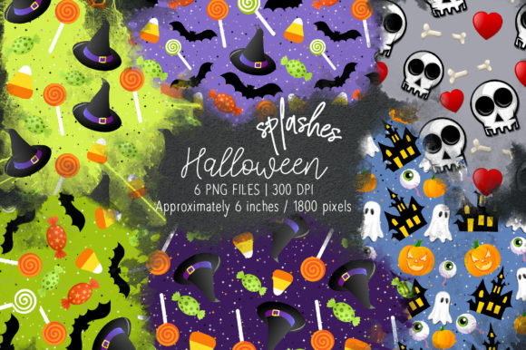 Halloween Watercolor Splashes 14: Your Design Toolkit