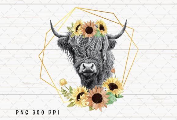 Highland Cow with Sunflowers: A Fresh Take on Rustic Design