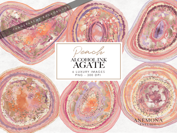 Peach Agate Clipart Stone: Versatile Design Elements for Modern Projects