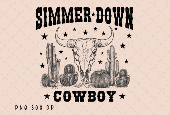 Simmer Down Cowboy Cowskull Western PNG: Your Next Design Asset