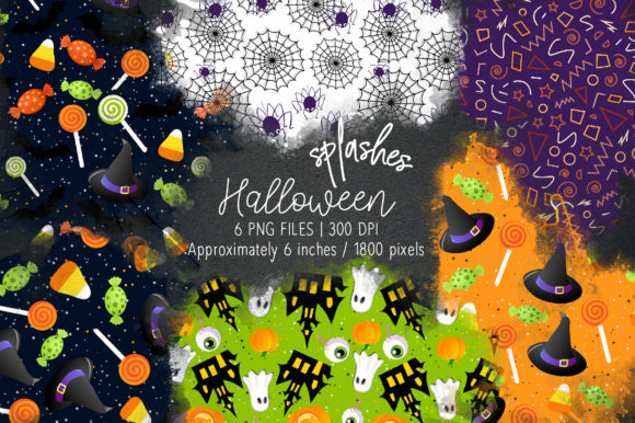 Unleash Spooky Vibes with Halloween Watercolor Splashes 11