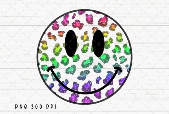 Unleash Vibrant Energy: The Happy Smiley Face Leopard Rainbow PNG