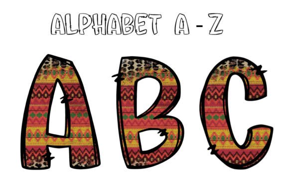 Western Aztec Doodle Alphabet Letters: Bold Style for Creative Projects
